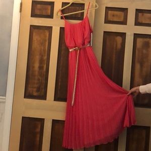 coral summer dress